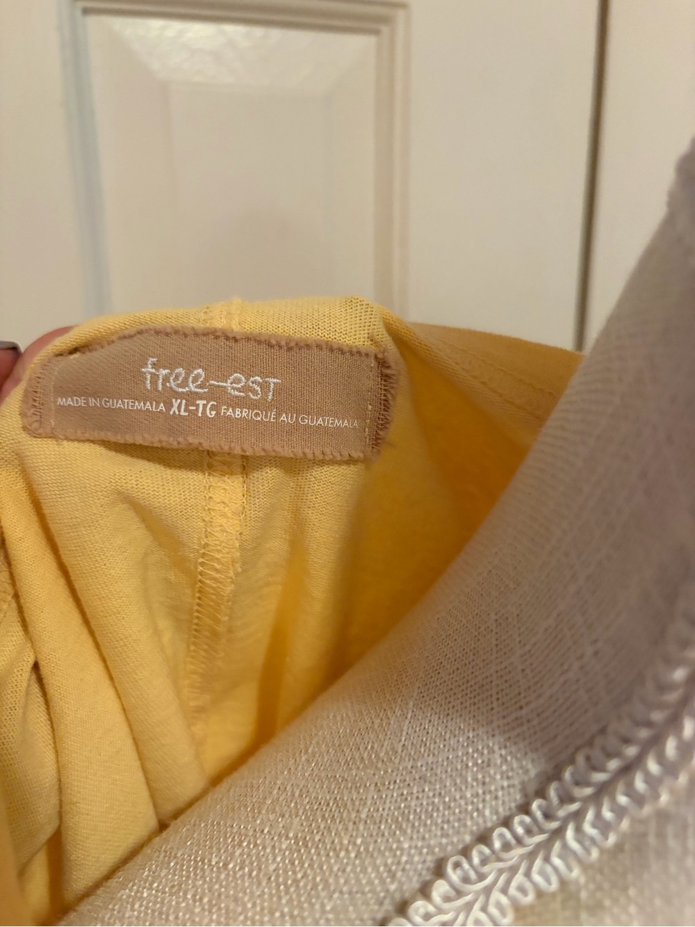 Free People Soft Yellow Boatneck Oversized Top. NWT. Size  XL - Picture 5 of 6